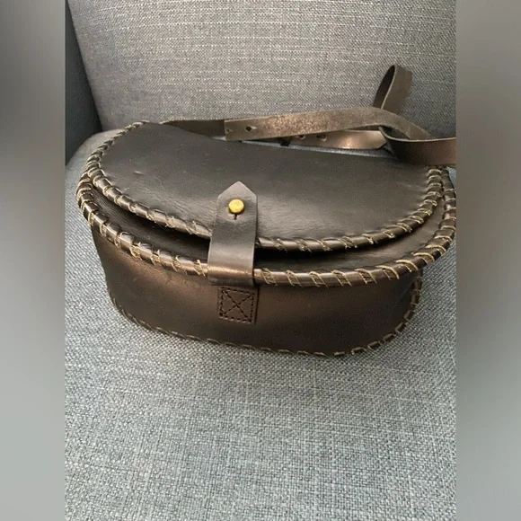 Madewell Black Leather Transport Saddle Crossbody Bag Shoulder Purse - Picture 3 of 16